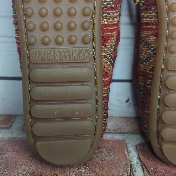 Minnetonka Baja Tapestry Southwestern‎ Boho Slip On Loafer Moccasin Women's 6.5 - Picture 15 of 16